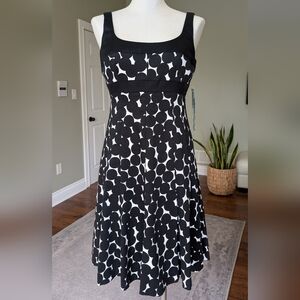 Jones Wear Dress Black Cotton White Polka Dot Fit & Flare Office NWT Size 4 (S)